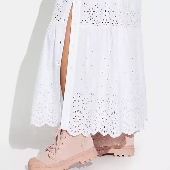 NWT Coach Broderie Anglaise Long Skirt In Organic Cotton - Picture 3 of 10
